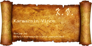 Karmazsin Vince névjegykártya